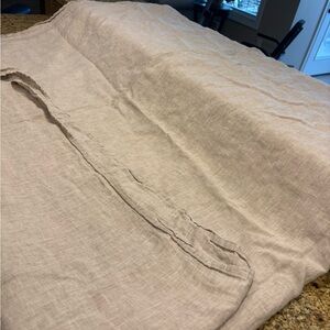 Restoration Hardware 100% Linen Flat Sheet King Size Beige Natural